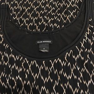 Club Monaco Pleated Black & White Dress